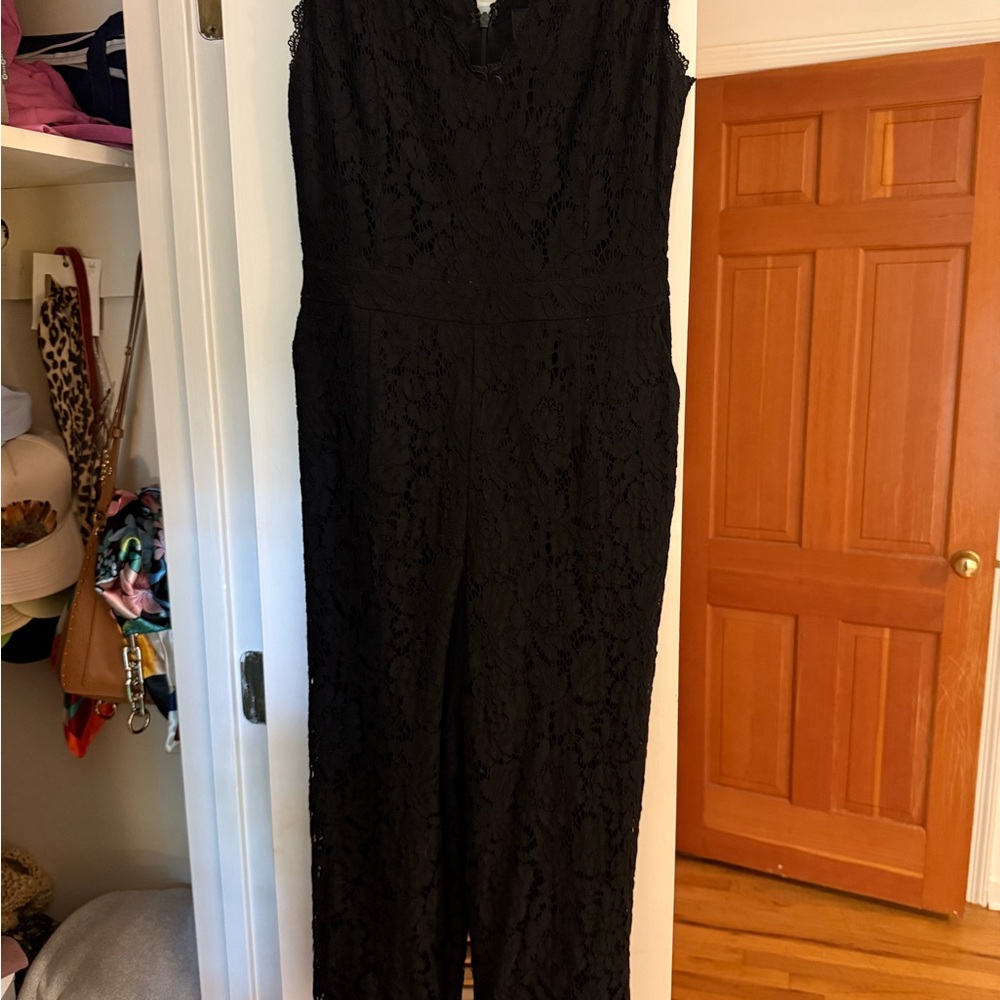 Anthropologie Black Lace Jumpsuit